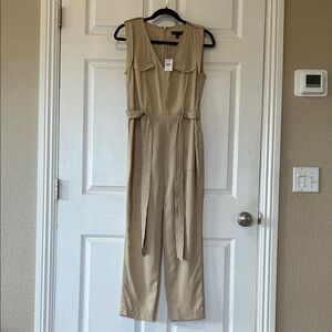 Banana Republic Tan Sleeveless Jumpsuit